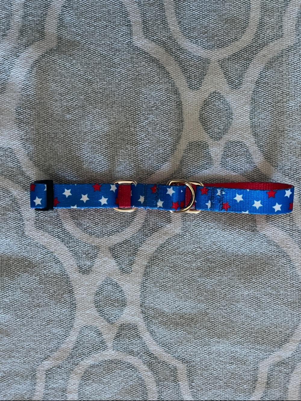 Red, White and Blue Star Adjustable Dog Collar - Patriotic Design - NEW